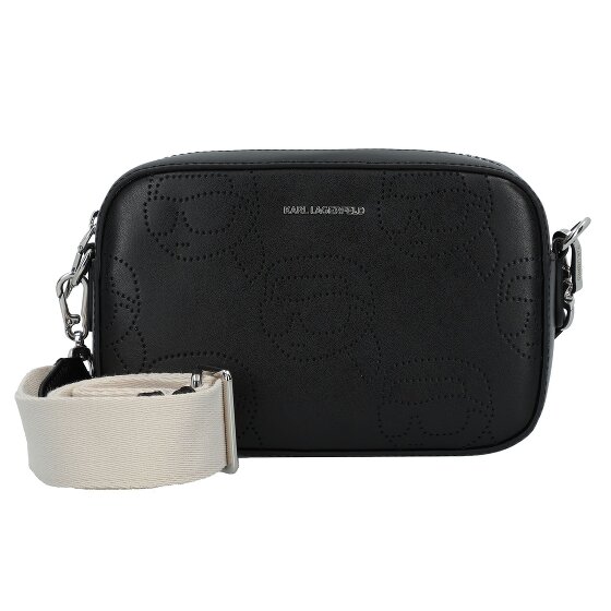 Karl Lagerfeld Ikon Umhängetasche Leder 22 cm schwarz