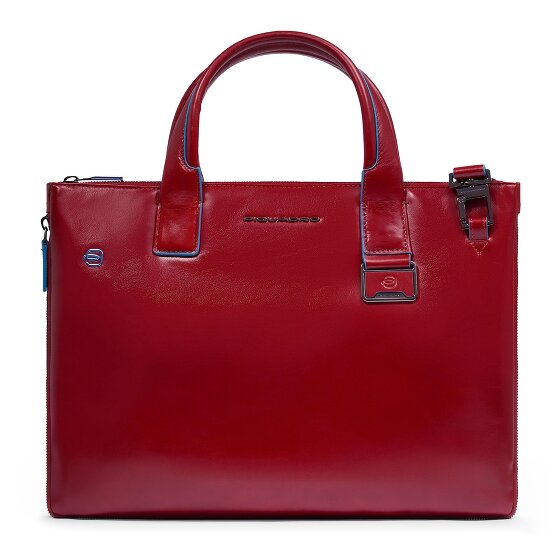 Piquadro Blue Square Shopper Tasche Leder 38 cm Laptopfach mit Dehnfalte