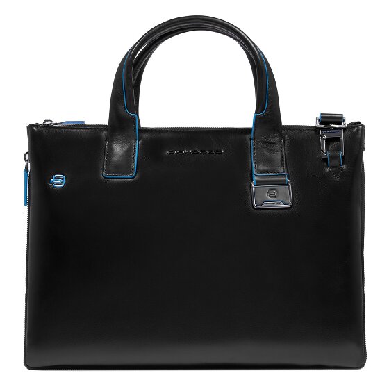 Piquadro Blue Square Shopper Tasche Leder 38 cm Laptopfach mit Dehnfalte