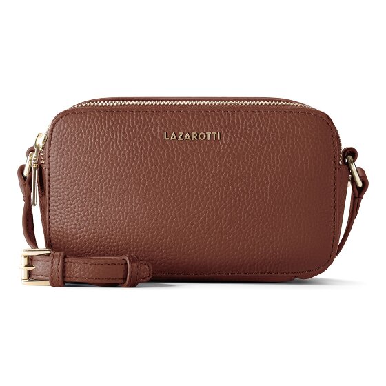 Lazarotti Bologna Leather Umhängetasche Leder Double-Zip 18 cm