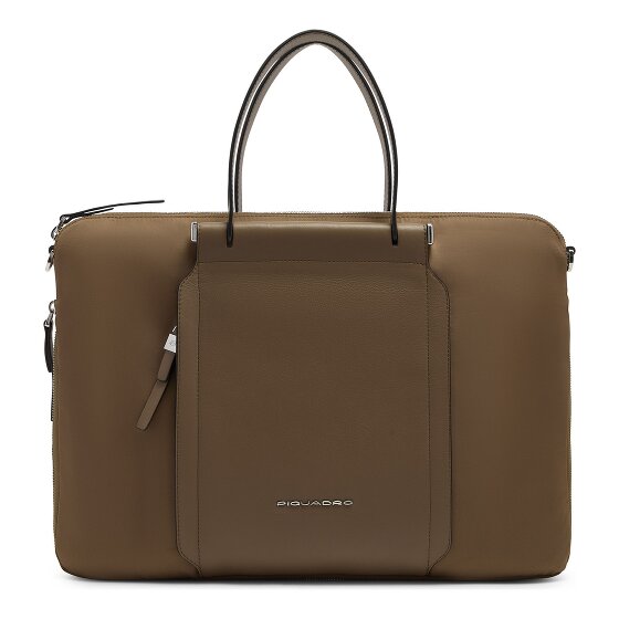 Piquadro Lyra Aktentasche Leder 42 cm Laptopfach mit Dehnfalte