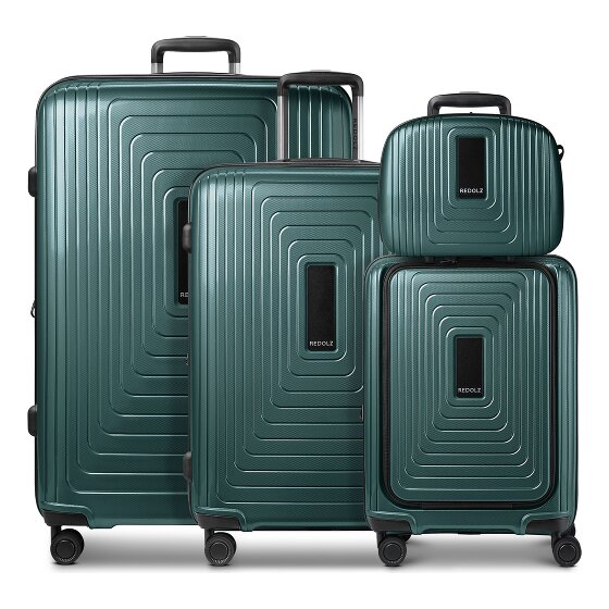 Redolz Essentials14 4-Rollen Kofferset Beautycase 4tlg mit Dehnfalte Laptopfach