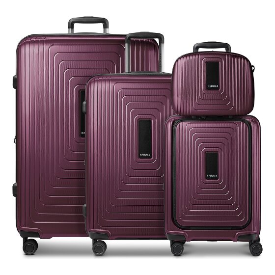Redolz Essentials14 4-Rollen Kofferset Beautycase 4tlg mit Dehnfalte Laptopfach