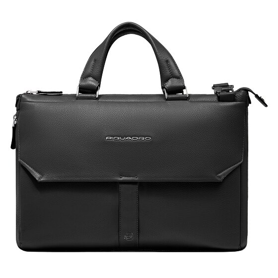 Piquadro Than Aktentasche Leder 26 cm Laptopfach mit Dehnfalte