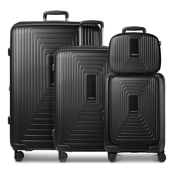 Redolz Essentials14 4-Rollen Kofferset Beautycase 4tlg mit Dehnfalte Laptopfach