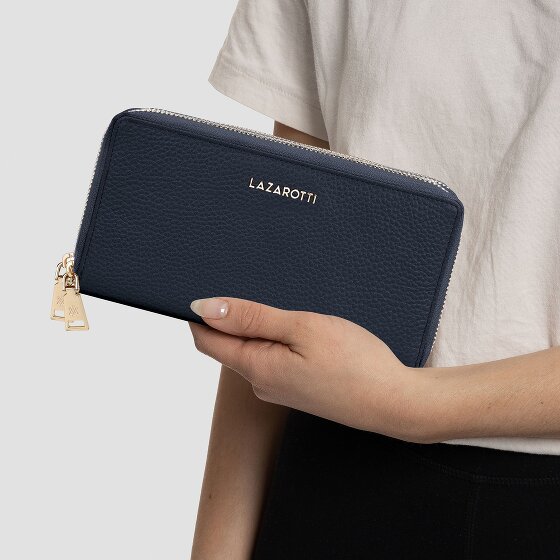 Lazarotti Bologna Leather XL Double Zip-Around Geldbörse RFID Leder 20 cm