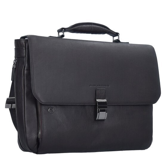 Piquadro Black Square Aktentasche Leder 40 cm Laptopfach