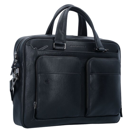 Piquadro Black Square Aktentasche Leder 39 cm Laptopfach Piquadro Black Square Aktentasche Leder 39 cm Laptopfach