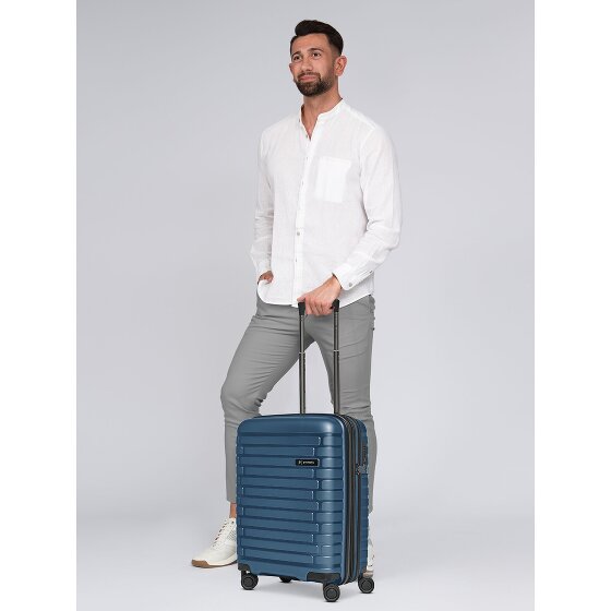 Pactastic Collection 04 THE CABIN + 4 Rollen Kabinentrolley S 55 cm mit Dehnfalte