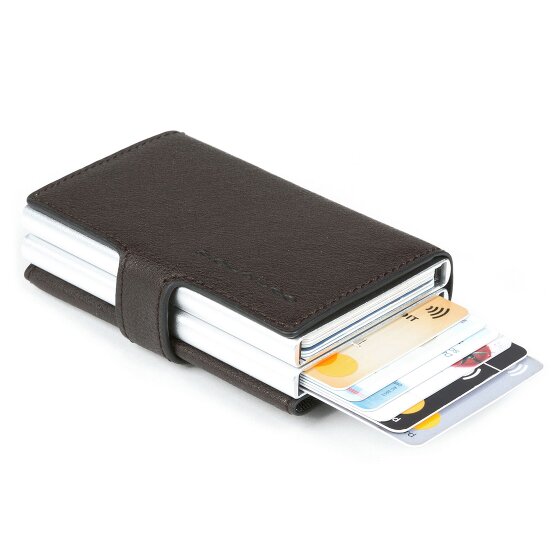 Piquadro Blue Square Kreditkartenetui RFID Schutz Leder 7 cm