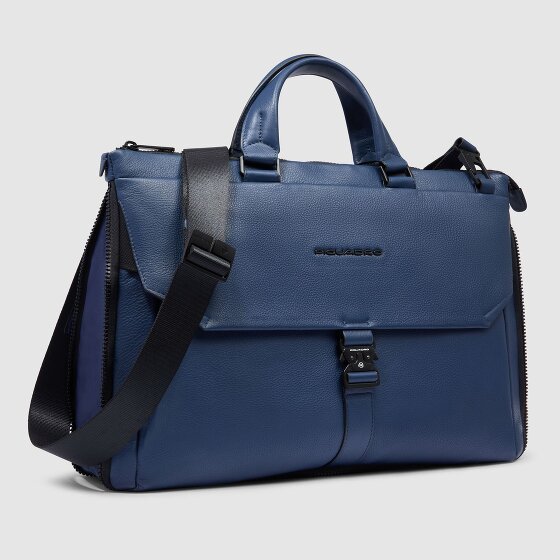 Piquadro Than Aktentasche Leder 43 cm Laptopfach mit Dehnfalte