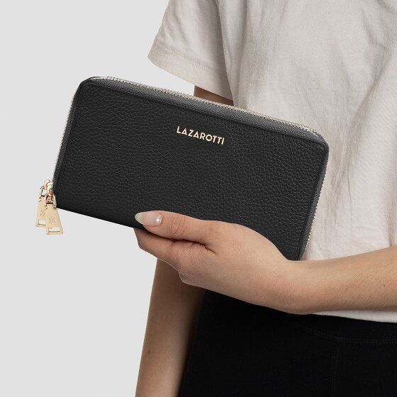 Lazarotti Bologna Leather XL Double Zip-Around Geldbörse RFID Leder 20 cm