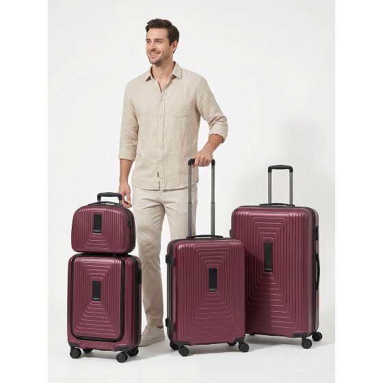 Redolz Essentials14 4-Rollen Kofferset Beautycase 4tlg mit Dehnfalte Laptopfach