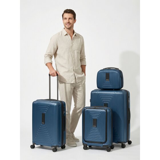 Redolz Essentials14 4-Rollen Kofferset Beautycase 4tlg mit Dehnfalte Laptopfach