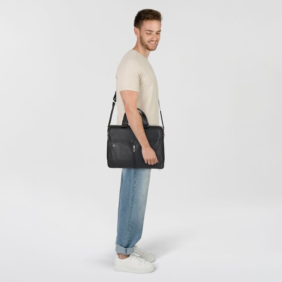 Piquadro Wollem Aktentasche RFID Schutz Leder 37 cm Laptopfach