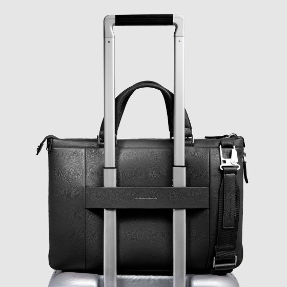 Piquadro Than Aktentasche Leder 26 cm Laptopfach mit Dehnfalte
