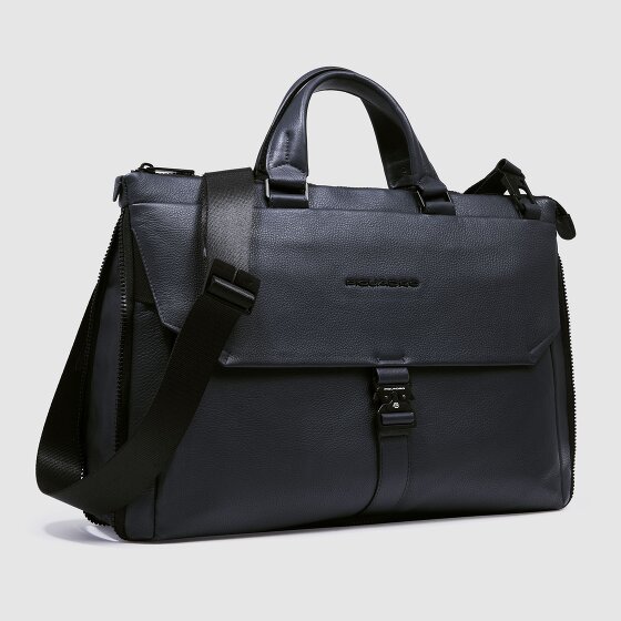 Piquadro Than Aktentasche Leder 43 cm Laptopfach mit Dehnfalte