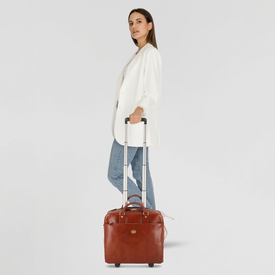 The Bridge Stovia 2 Rollen Pilotentrolley Leder 39 cm Laptopfach