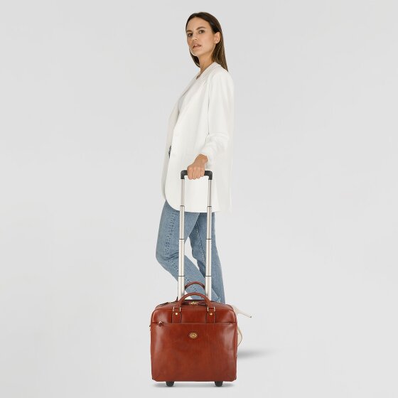 The Bridge Stovia 2 Rollen Pilotentrolley Leder 39 cm Laptopfach