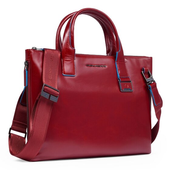 Piquadro Blue Square Shopper Tasche Leder 38 cm Laptopfach mit Dehnfalte