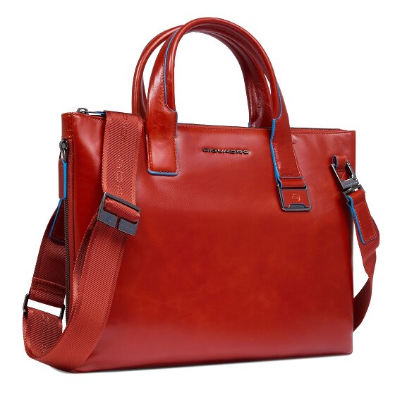 Piquadro Blue Square Shopper Tasche Leder 38 cm Laptopfach mit Dehnfalte