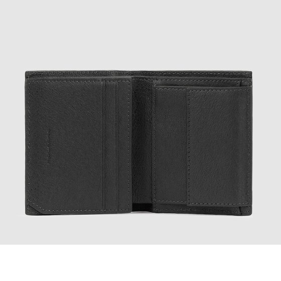 Piquadro Black Square Geldbörse RFID Schutz Leder 8.5 cm