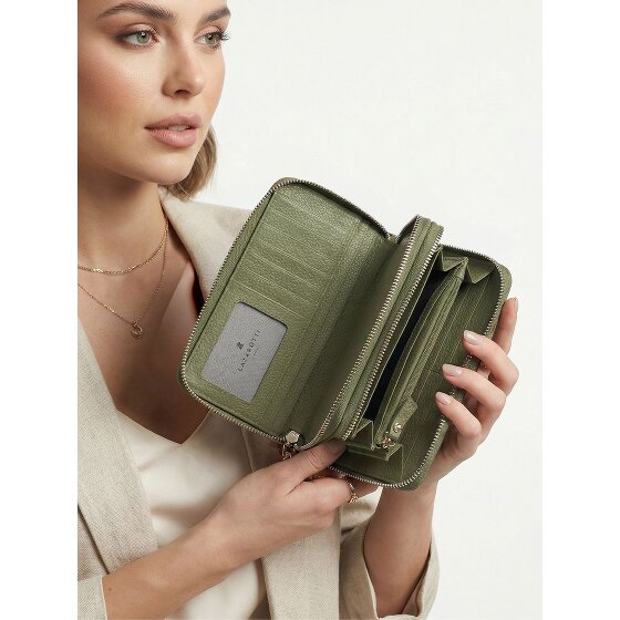 Lazarotti Bologna Leather XL Double Zip-Around Geldbörse RFID Leder 20 cm