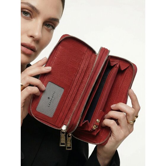 Lazarotti Bologna Leather XL Double Zip-Around Geldbörse RFID Leder 20 cm