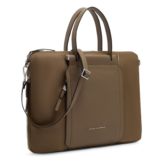 Piquadro Lyra Aktentasche Leder 42 cm Laptopfach mit Dehnfalte