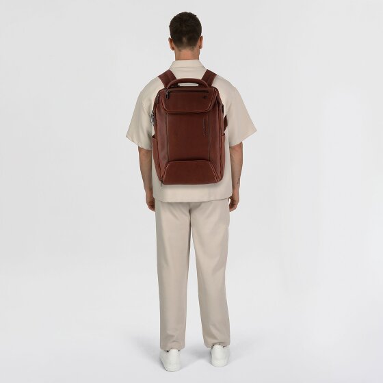 Piquadro Cronus Business-Rucksack RFID Schutz Leder 41 cm Laptopfach