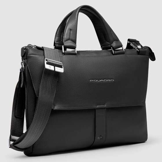 Piquadro Than Aktentasche Leder 26 cm Laptopfach mit Dehnfalte