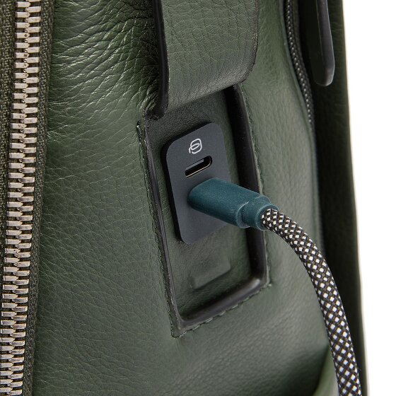 Piquadro Tebe Daypack RFID Schutz Leder 44 cm Laptopfach