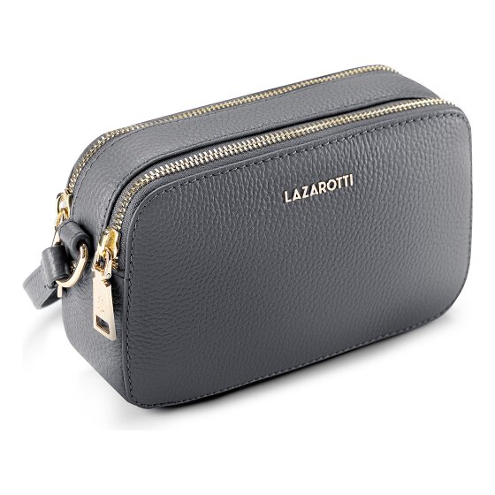 Lazarotti Bologna Leather Umhängetasche Camera-Bag Leder Double-Zip 18 cm