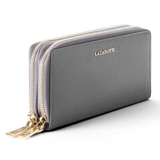 Lazarotti Bologna Leather XL Double Zip-Around Geldbörse RFID Leder 20 cm