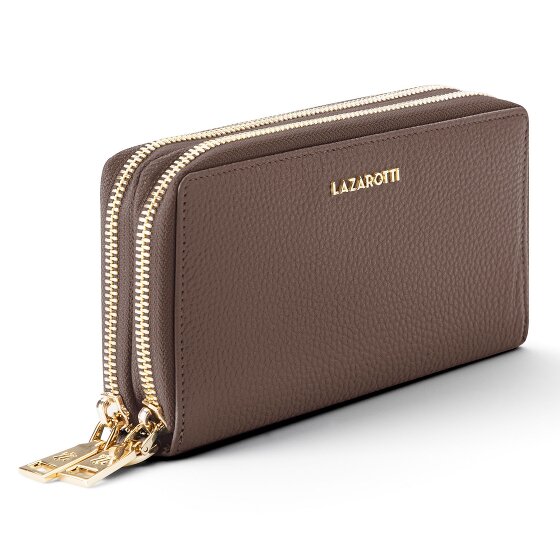 Lazarotti Bologna Leather XL Double Zip-Around Geldbörse RFID Leder 20 cm