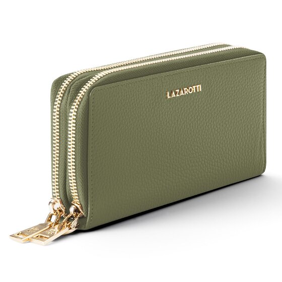 Lazarotti Bologna Leather XL Double Zip-Around Geldbörse RFID Leder 20 cm