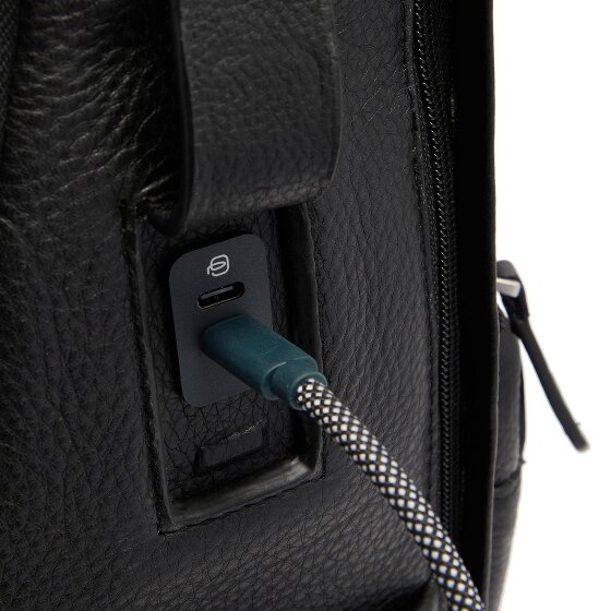 Piquadro Tebe Daypack RFID Schutz Leder 44 cm Laptopfach