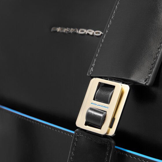 Piquadro Blue Square Schultertasche RFID Schutz Leder 30 cm Laptopfach