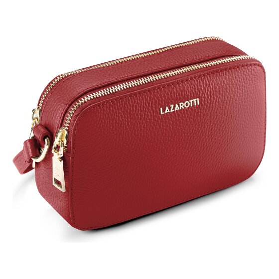 Lazarotti Bologna Leather Umhängetasche Camera-Bag Leder Double-Zip 18 cm