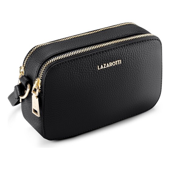Lazarotti Bologna Leather Umhängetasche Camera-Bag Leder Double-Zip 18 cm