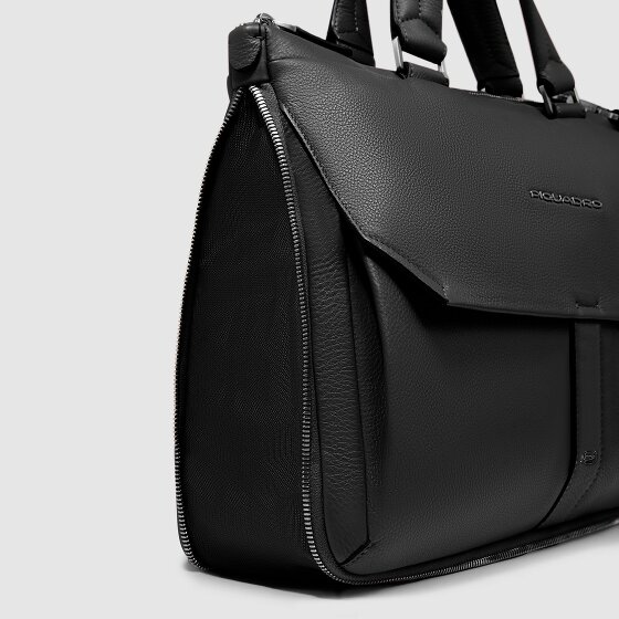 Piquadro Than Aktentasche Leder 26 cm Laptopfach mit Dehnfalte