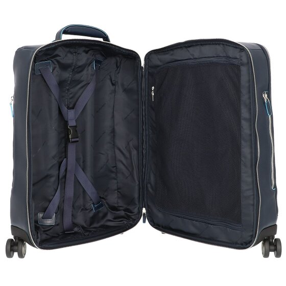 Piquadro Blue Square 4-Rollen Kabinentrolley Leder 55 cm Laptopfach