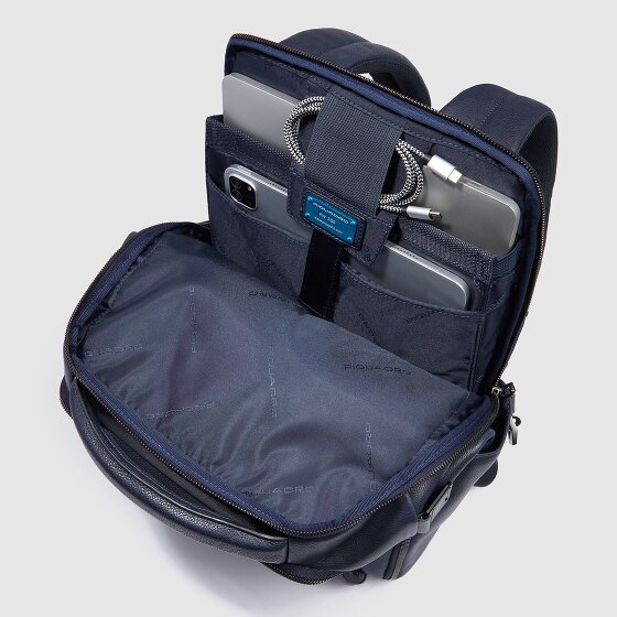 Piquadro Cronus Business-Rucksack RFID Schutz Leder 41 cm Laptopfach