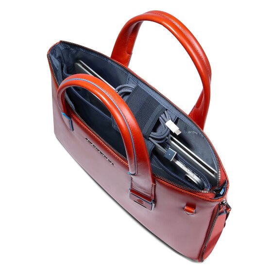 Piquadro Blue Square Shopper Tasche Leder 38 cm Laptopfach mit Dehnfalte