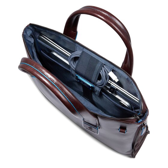 Piquadro Blue Square Shopper Tasche Leder 38 cm Laptopfach mit Dehnfalte
