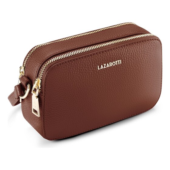 Lazarotti Bologna Leather Umhängetasche Leder Double-Zip 18 cm