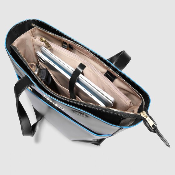 Piquadro Blue Square Schultertasche RFID Schutz Leder 30 cm Laptopfach
