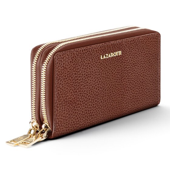 Lazarotti Bologna Leather XL Double Zip-Around Geldbörse RFID Leder 20 cm