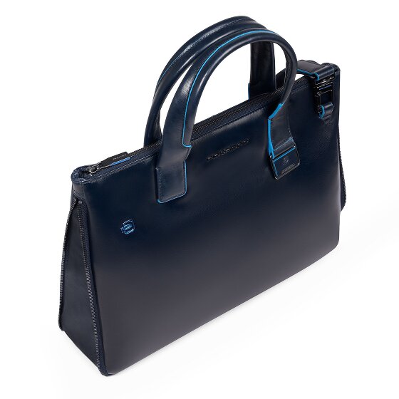 Piquadro Blue Square Shopper Tasche Leder 38 cm Laptopfach mit Dehnfalte