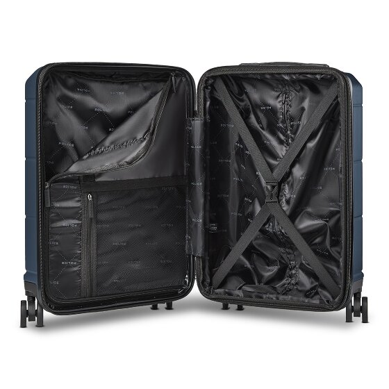 Police London 4 Rollen Kabinentrolley 55 cm Laptopfach mit Dehnfalte